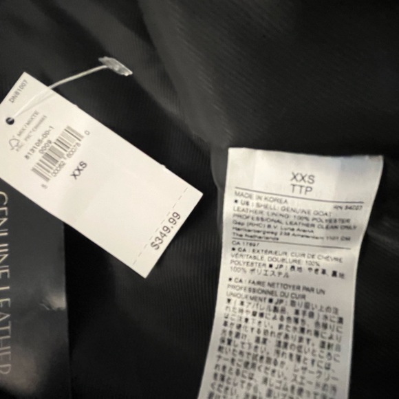 Banana Republic Bestselling Genuine Goat Leather Motto Jacket Black - Picture 15 of 16